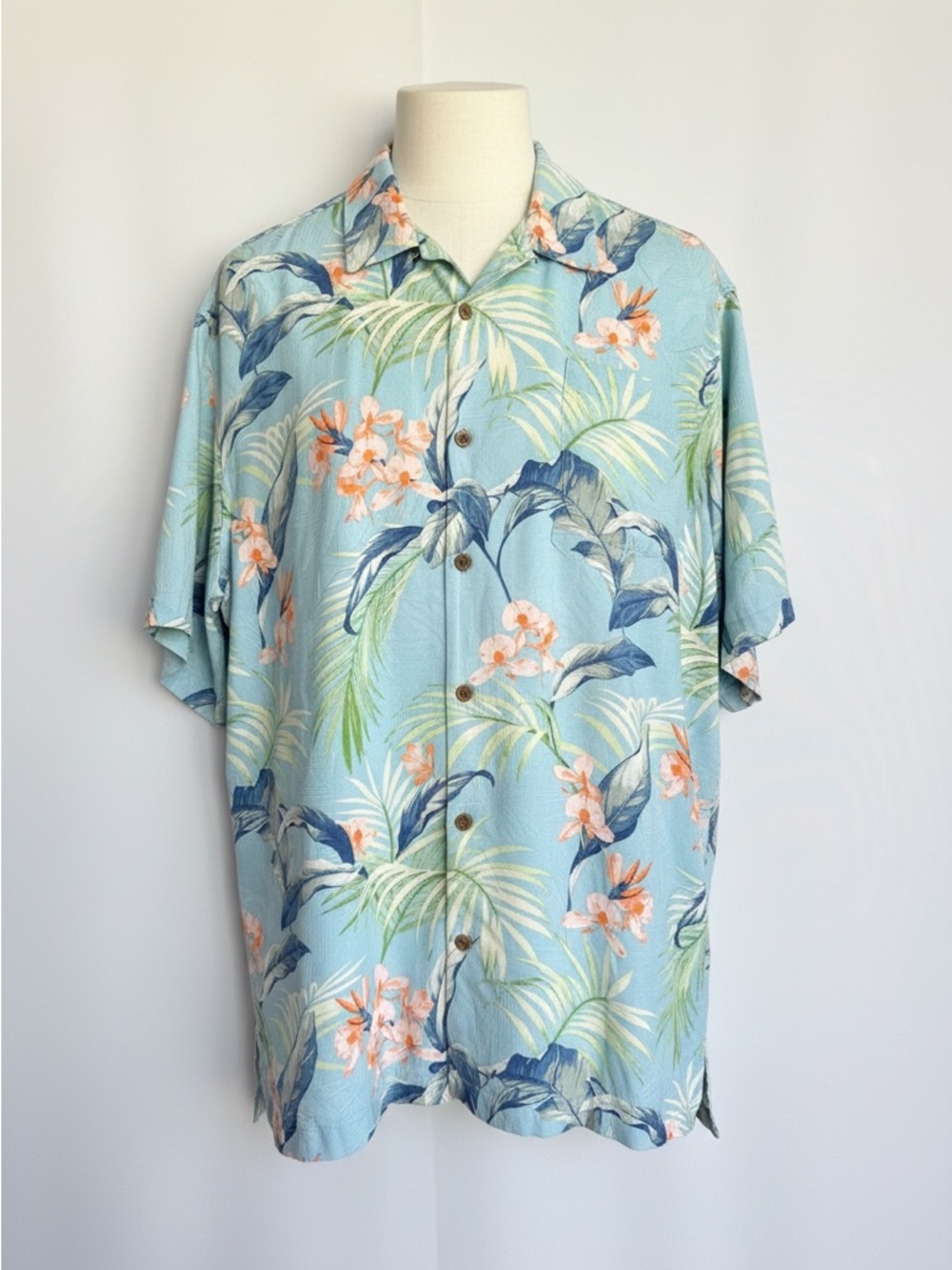 Tommy Bahama  Hawaiian Shirt 3XB – Blue Tropical Floral Button-Up